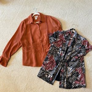 Beautiful set of tops 1X gently worn. Cold water Creek and Notations